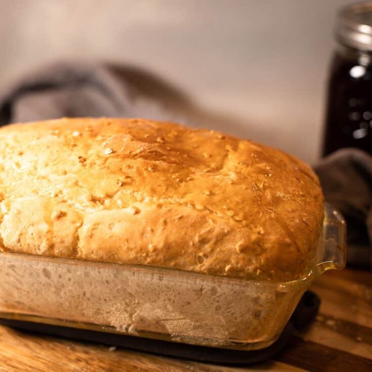 Fresh loaf of homemade honey oat bread