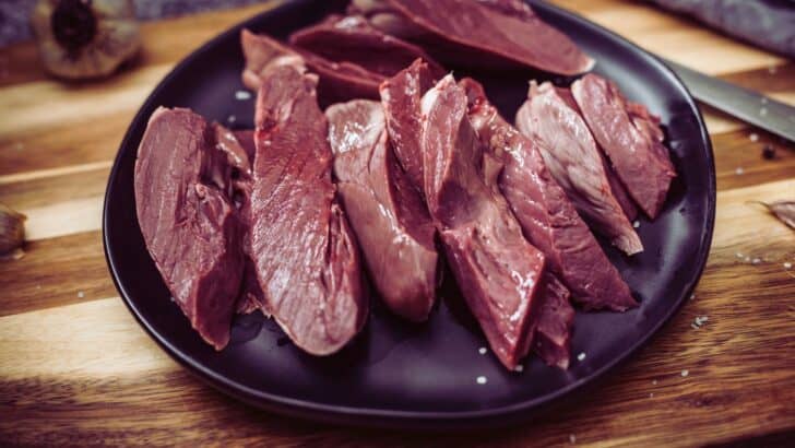 Home butchered venison on a plate
