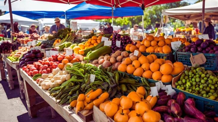 A bustling farmer's market