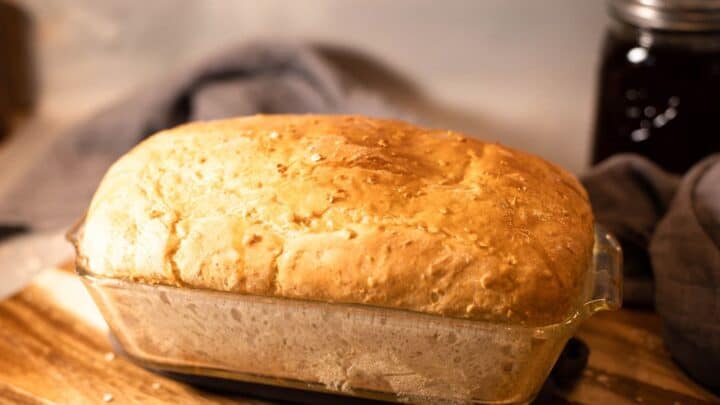 Fresh loaf of homemade honey oat bread