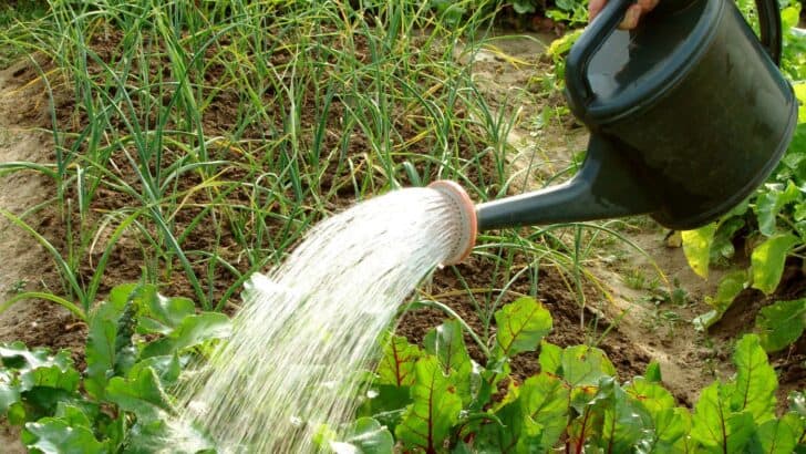 Watering garden