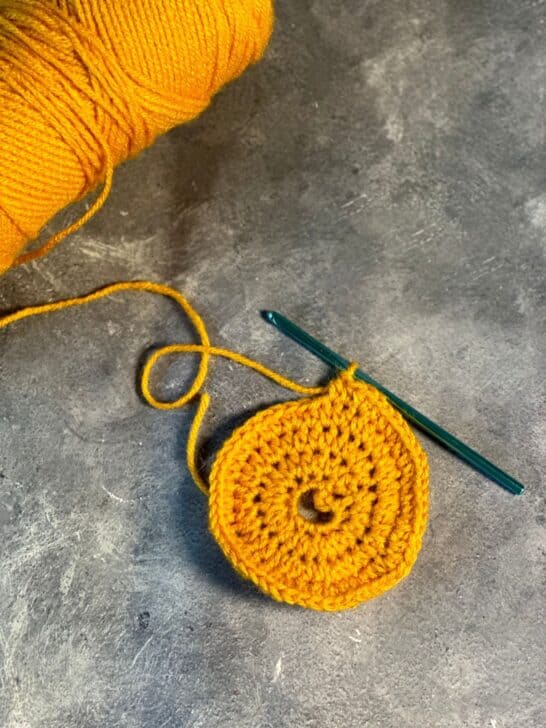 Orange round of crochet