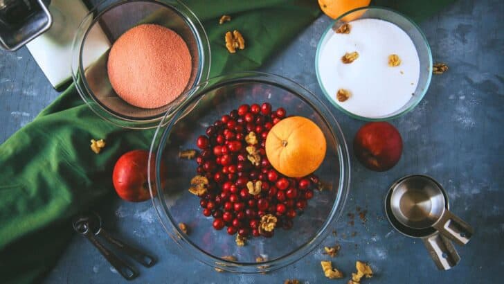 Ingredients to make cranberry jello salad.